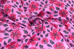 ผ้าพิมพ์ลายดอกไม้สไตล์อินเดีย 100% ผ้าฝ้ายเนื้อนุ่มบริสุทธิ์ สำหรับเสื้อผ้า-ชุดเดรส ผ้าม่าน ชุดนอน ผ้าคลุมเตียง และอื่นๆ อีกมากมาย - Product Image 2