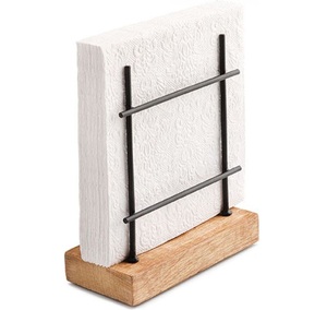 Modern Luxury Eco-Friendly Handmade Table Top <b>Tissue</b> & Napkin <b>Holder</b> with Wooden Base Premium Quality Metal Wire - Product Image 3