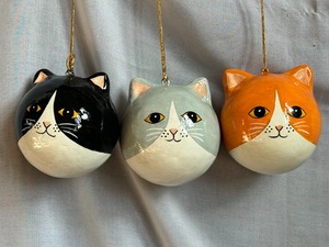 Kashmir Paper Mache Cat <b>Face</b> Ornament Handmade Cat Christmas <b>Tree</b> Ornament Cute Cat <b>Face</b> Paper Mache Hanging Ornament Cat <b>Face</b> - Product Image 5