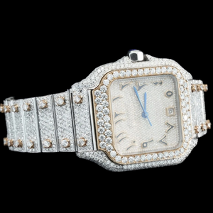 <b>Men</b> Hot Selling 925 Sterling Silver Antique <b>Watch</b> Custom Arabic Numeral Moissanite Diamond <b>Watch</b> Party wear Collection - Product Image 5