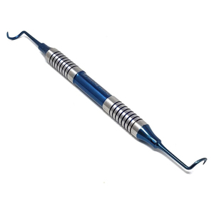 Détartreur dentaire Montana Jack |   Grattoir à dents double extrémité premium en titane bleu |   Poignée creuse ultra-légère réutilisable - Product Image 1