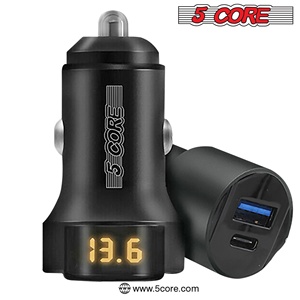 5 Core Car <b>Charger</b> USB + <b>Type</b>-<b>C</b> Quick Charge Adapter with Smart Chip <b>Fast</b> Charging for Truck SUV - Product Image 4