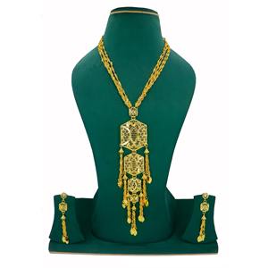 Mejor oferta directa de fábrica Conjunto chapado en oro Estilo clásico Boda y fiesta Joyería Collares India Conjunto de collar de lujo Colección - Product Image 2