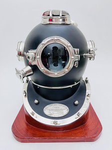 Vintage Black Deep Diving Diver Helmet US Navy Style <b>Nautical</b> Maritime Helmet Replica Steampunk Marine Display <b>Decor</b> Collectible - Product Image 2