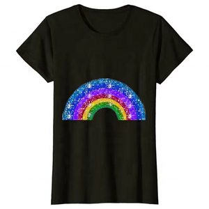 Style décontracté femmes grande taille col rond T-Shirt marque privée fabricant strass graphique solide Logo personnalisé pour adultes - Product Image 3