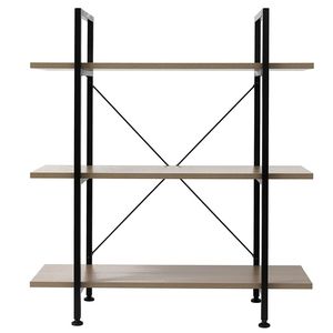 Libreria Angolare Industriale a 3 Ripiani con Design Moderno, Scaffali in Legno Vintage e Metallo per Soggiorno o Hotel - Product Image 4