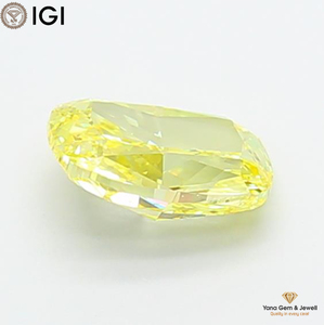 Diamant de laboratoire CVD de 1,02 carat, taille coussin, couleur jaune vif fantaisie, clarté VS1, avec certificat IGI, pour centre de bague époustouflant - Product Image 5