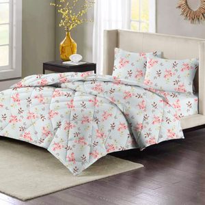 Edredón/Colcha de Microfibra para Invierno Suave, Tamaño King, 3 Capas, Acolchado, para Cama Individual, 240cmX152cm, Rosa y Beige - Product Image 5