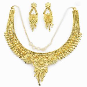 Collares Cortos de Latón con Microincrustaciones de Oro de 14K, 18K y 24K para Mujer, Diseño Tradicional, Cadena de Caja con Patrón Floral, para Bodas y Moda, Venta al por Mayor - Product Image 2