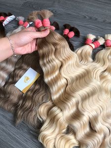 Extensiones de Cabello Humano Virgen Remy 100% Sin Procesar de Alta Calidad, Estilo Ondulado, Doble Trama a Máquina, 8-32 Pulgadas, Todos los Colores, Vietnam - Product Image 4