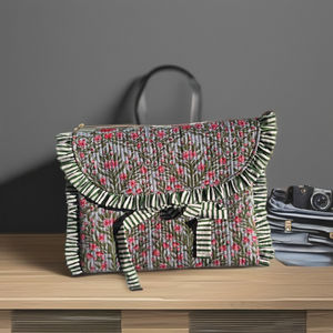 Sacs pour ordinateur portable en coton matelassé imprimé au bloc, lavables, étuis pour MacBook, sacs en tissu tendance, housses pour ordinateur portable, fabricant en gros en Inde - Product Image 2