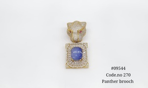09544 Broche de Pantera Verde con Doble Piedra, Colgante de Circonita Cúbica, Broche de Joyería con Cierre, Pin de Animal para Regalo y Uso en Fiestas - Product Image 6