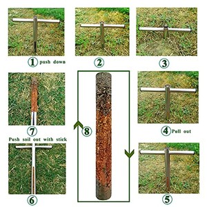 Sonda de madera de teca para análisis de suelo con mango de acero - Herramienta de análisis para jardín al por mayor - Product Image 5