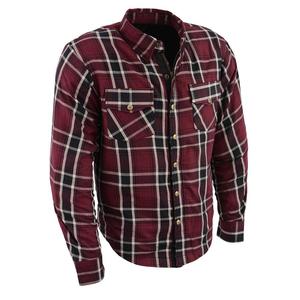 <b>Men</b>’s <b>Burgundy</b> Black Plaid Flannel <b>Shirt</b> Heavyweight Long Sleeve Workwear Dual Chest Pocket Checkered Outdoor Casual OEM Custom - Product Image 2
