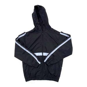 Conjunto Deportivo para Hombre, Chaqueta Cortavientos con Capucha Negra y Pantalones Cortos, Color Sólido, Secado Rápido, Tejido de Poliéster, Ropa de Primavera - Product Image 2