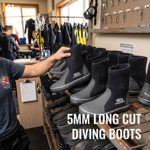 Botas de Buceo Antideslizantes Aropec de 5 mm con Suela de Neopreno y Fieltro, Color Negro, YKK # Protección de Goma Reforzada con 8 Cierres para Entornos con Musgo - Product Image 2