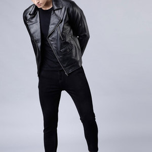 Collection Hiver – Blouson en Cuir Homme Streetwear Épais Coupe Slim Grandes Tailles Disponibles Plusieurs Couleurs – Blouson Biker en Cuir - Product Image 4