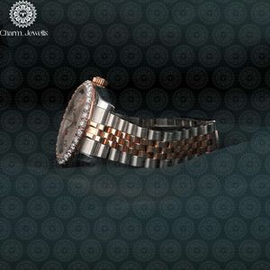 Reloj de Lujo Charm_Jewells para Mujer, Acero Inoxidable, Esfera Redonda de 40 mm, Cristal de Zafiro, Cuarzo Analógico, Diseño Hueco a la Moda - Product Image 4