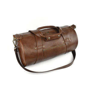 Bolsa de Viaje de Cuero de Lujo, Amplia, para Gimnasio o Viajes Cortos, con Correa para el Hombro y Bolsillos con Cremallera, Color Sólido, Alta Calidad - Product Image 4