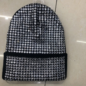 New Design Bling Bling Diamond <b>Hat</b> Rhinestone Knitted Women Soft Winter <b>Beanie</b> - Product Image 5