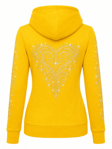 <b>Rhinestone</b> Zip up Hoodie with Front Logo Breathable Sparkling Crystal Long Sleeve Casual Sweatshirt Soft Warm Summer <b>Jacket</b> - Product Image 5