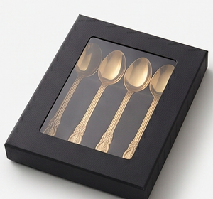 Ensemble de cuillères à tête ronde en or poli miroir, qualité supérieure, idéal pour les mariages, les fêtes et l'usage quotidien - Product Image 6