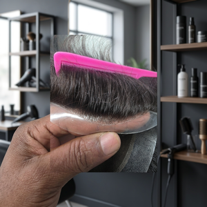 Prótesis Capilar de Encaje de Cabello Natural Remy Indio para Hombres, Disimulador de Cabello Fino, Uso Diario en Salón, Base de PU, Nudos Invisibles de 38mm, Taz - Product Image 3