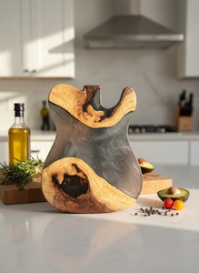 Handmade Epoxy Resin Cheese Board Wooden Serving Board for Kitchen Charcuterie <b>Platter</b> Custom Design - Product Image 3