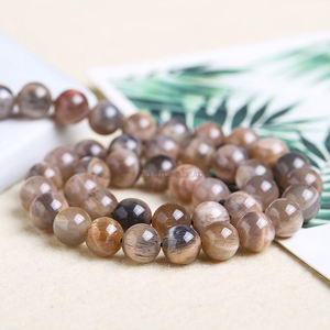 Perles en pierres précieuses naturelles de qualité supérieure, vente en gros, tailles au choix 4, 6, 8, 10 mm, pierres de soleil noires naturelles, pierres de lune, pendentifs en pierres précieuses naturelles - Product Image 3