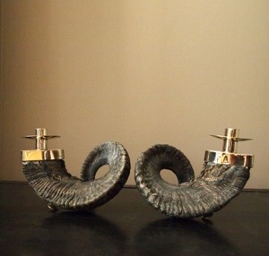 Handmade Ram Horn <b>Candlestick</b> Holder <b>Silver</b> Finish Home Decoration Wall Mounted Custom Shape Durable Stainless Steel - Product Image 2