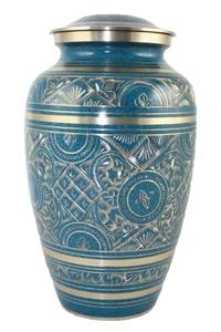 Urne funéraire ovale en aluminium faite à la main pour adultes |   Urne funéraire chrétienne avec gravure de croix |   Fournisseur en gros de capacité 3-4L - Product Image 4