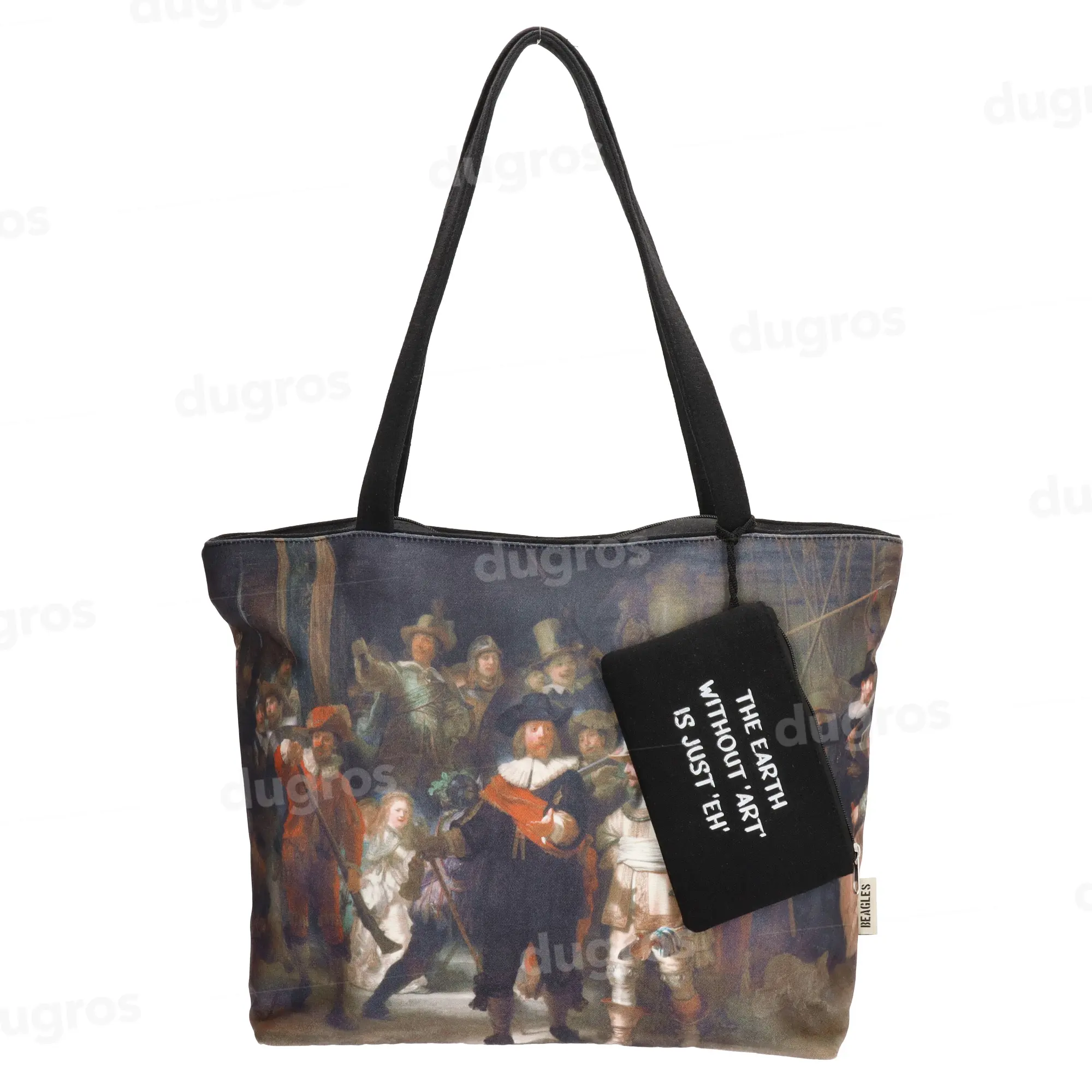 High Quality Canvas Polyester Shopping bag printed with paintings by famous Dutch masters