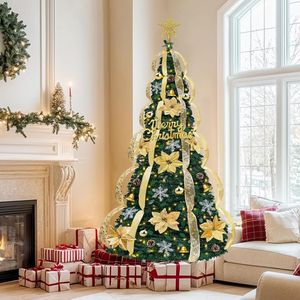 Albero di Natale Pop-Up da 1,8 m, Bicolore con 80 Ornamenti, 200 Luci Bianco Caldo Pre-illuminate e Pre-decorate per un Montaggio in 1 Minuto - Product Image 6