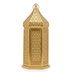 <b>Brass</b> <b>Lantern</b> Candle Holder Decorative Moroccan <b>Lantern</b> Hanging Candle Lamp Home Decor Wedding Table Centerpiece Gift - Product Image 1