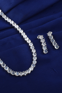 Moonstone <b>Necklace</b> <b>Set</b> in 92.5 Sterling <b>Silver</b> KLSS-40232 - Product Image 5