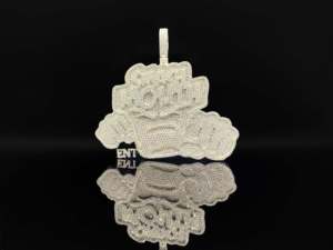 Colgante Personalizado de Cristal CZ Nova con Letras ENT, Chapado en Oro de 18K, Estilo Hiphop - Product Image 1