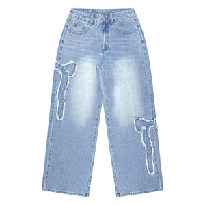 Vaqueros de mezclilla estilo streetwear para hombre, lavados, de talle alto, holgados, de pierna ancha y recta - Product Image 4
