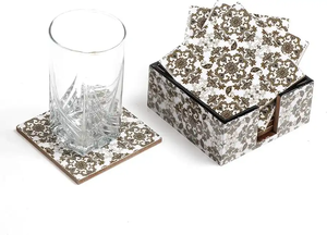 แผ่นรองแก้วเรซิ่นทำมือลายดอกไม้หลากสีสันสำหรับเบียร์และเครื่องดื่ม - Product Image 4