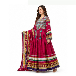 Vestido afgano kuchi de algodón para mujer, largo hasta el suelo, bordado, holgado, para todas las estaciones, ropa étnica para bodas, vestido afgano kuchi - Product Image 6