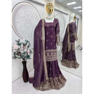 ชุดราตรีดีไซน์เนอร์งานปาร์ตี้สวยๆสวมบนล่างและ dupatta - Product Image 4