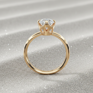 Bague de fiançailles solitaire à pointe de boussole plaquée or rose |   pour bague en diamant cultivé en laboratoire certifié |   Bague de fiançailles minimaliste - Product Image 2