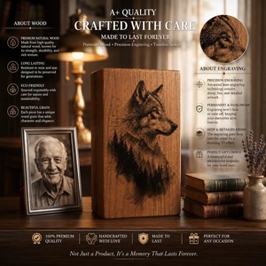 Urne commémorative personnalisée pour animaux de compagnie, en bois gravé, boîte de crémation, souvenir de la faune forestière, urne en bois personnalisée pour animaux de compagnie et humains - Product Image 5