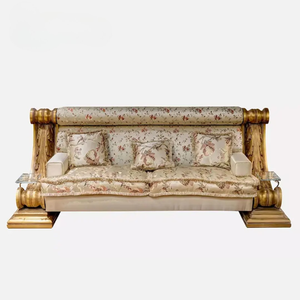 Ensemble de canapés sectionnels de luxe en bois de mahogany massif, sculptés à la main et rembourrés, pour salon, hôtel ou villa - Product Image 6