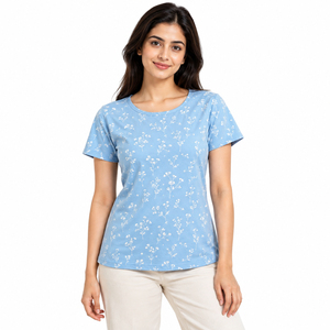 T-shirt uni pour femme, tissu doux, coupe confortable, léger, respirant, design pour une mode décontractée et un usage quotidien - Product Image 1