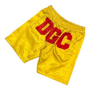 DGC Yellow Men's Satin Shorts Screen printed Back Logo Casual Summer Wear - Product Image 2