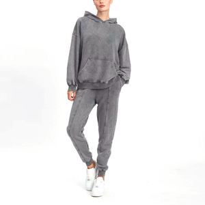 Sudaderas con capucha para mujer, de algodón grueso, personalizables, lisas, con efecto lavado ácido, estilo oversize, para mujer - Product Image 6