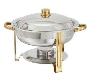 Recipiente para Calentar Comida Tipo Buffet de Acero Inoxidable Chapado en Oro de Alta Calidad con Tapa para Uso en Catering, Hoteles y Hogares, Decorativo - Product Image 4