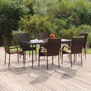 Ensemble de salle à manger de jardin marron - Product Image 1