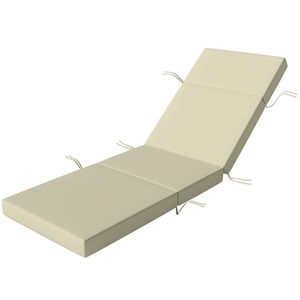 Cuscini per Sdraio da Esterno Bianco Crema 26 X 80 con Lacci, 4 Cuscini Spessi per Chaise Longue da Patio - Product Image 1