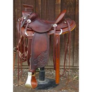Silla de Montar para Caballo de Cuero Genuino Estilo Europeo Personalizable OEM ODM, Ajustable, Resistente al Agua, con Grabado a Mano y Textura - Product Image 2